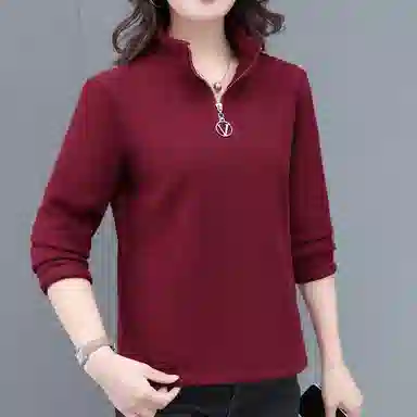 左岸 时尚简约舒适柔软百搭设计女士长袖上衣立领修身显瘦显高加厚日常通勤户外运动洋气减龄休闲卫衣 女款