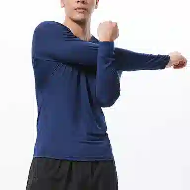 左岸 时尚简约长袖衫户外运动紧身速干衣篮球足球跑步训练日常通勤修身显瘦休闲打底衫百搭上衣健身衣 男款