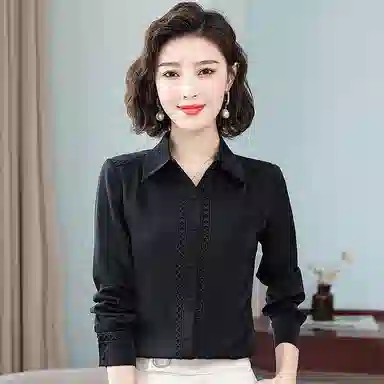 左岸 潮流百搭亲肤透气上衣翻领长袖简约舒适袖口气质时尚日常通勤高腰洋气显高显瘦宽松柔软休闲衬衫 女款