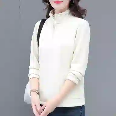 左岸 时尚简约舒适柔软百搭设计女士长袖上衣立领修身显瘦显高加厚日常通勤户外运动洋气减龄休闲卫衣 女款