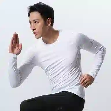 左岸 时尚简约长袖衫户外运动紧身速干衣篮球足球跑步训练日常通勤修身显瘦休闲打底衫百搭上衣健身衣 男款