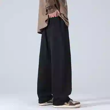 左岸 春秋季时尚简约百搭潮流男装纯色长裤卫裤设计系带舒适柔软宽松个性青少年高街潮牌休闲裤 男款
