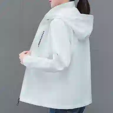 左岸 时尚纯色柔软简约轻便百搭多功能防风透气拉链长袖可脱卸帽外套休闲上衣夹克 女款