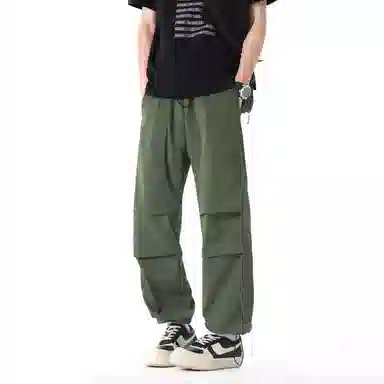 左岸 美式工装冰丝薄款速干垂感直筒阔腿休闲裤 男款