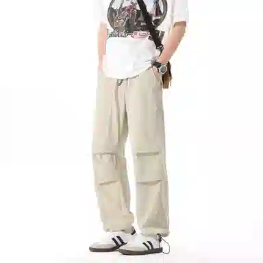 左岸 美式工装冰丝薄款速干垂感直筒阔腿休闲裤 男款