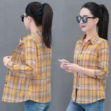 左岸 秋季薄款潮流修身轻薄日常简约舒适柔软户外通勤高街亲肤百搭洋气休闲时尚翻领上衣长袖气质遮肉透气高腰显瘦衬衫 女款