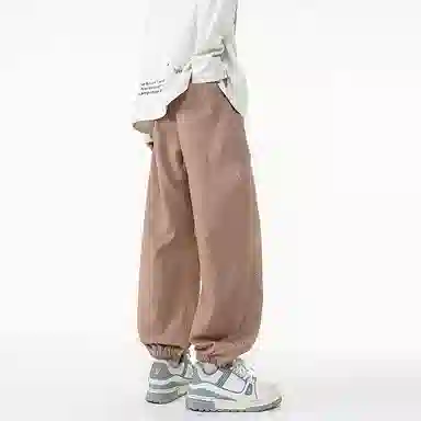 左岸 春秋季青少年港风潮流时尚宽松加肥加大码长裤休闲显高显瘦束脚垂感牛仔裤 男款
