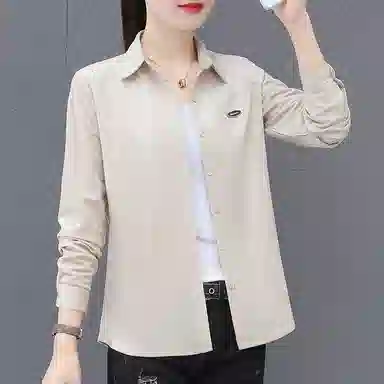 左岸 秋季薄款潮流时尚翻领上衣长袖外套气质轻薄韩版日常洋气遮肉透气显瘦设计简约舒适柔软户外通勤百搭衬衫 女款