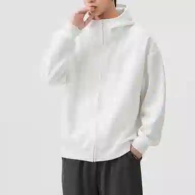 左岸 美式复古时尚简约秋季薄款休闲长袖上衣百搭设计拉链连帽穿搭潮流舒适柔软宽松透气学院风户外港风潮牌卫衣 男款