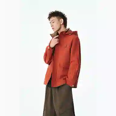 左岸 春秋季美式复古高街潮流撞色拼接百搭开衫连帽上衣休闲宽松舒适防风潮牌翻领工装风外套夹克 男款