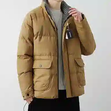 左岸 格子棉袄男冬季外套短款潮牌工装棉衣男士高级感痞帅千鸟格面包服保暖棉服 男款