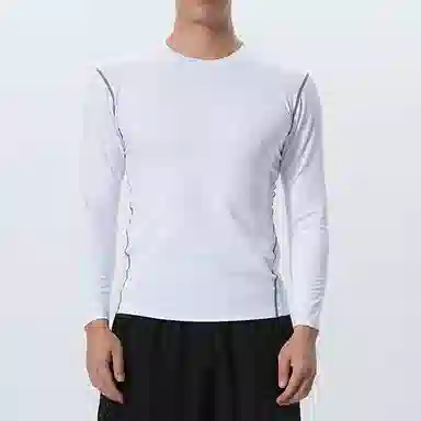 左岸 夏季薄款时尚紧身长袖衫运动速干衣篮球足球跑步训练休闲打底衫健身房百搭上衣修身中腰显瘦健身衣 男款