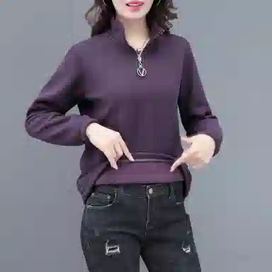 左岸 时尚简约舒适柔软百搭设计女士长袖上衣立领修身显瘦显高加厚日常通勤户外运动洋气减龄休闲卫衣 女款