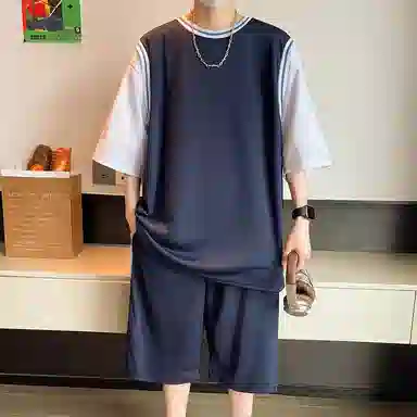 左岸 青少年冰丝速干学生篮球服帅气夏季透气宽松两件套休闲运动套装 男款