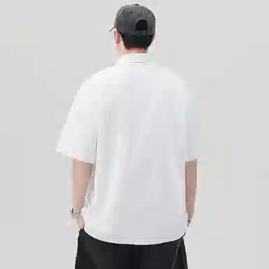 左岸 夏季轻薄柔软舒适透气短袖衬衣日系复古翻领纯色简约百搭潮流休闲上衣衬衫 男款