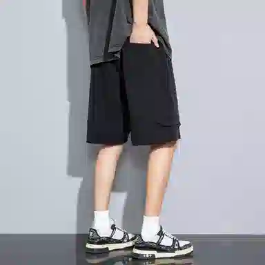 左岸 美式男士夏季薄款外穿潮牌男生冰丝休闲宽松五分中裤潮流时尚百搭透气简约气质舒适工装短裤 男款
