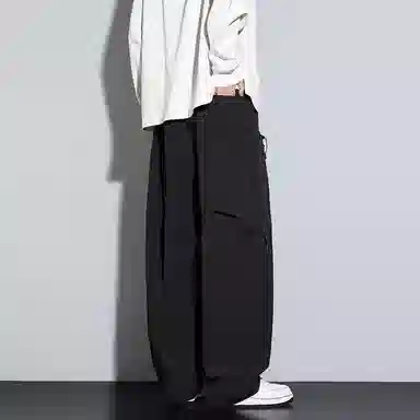 悍戈 美式机能风春秋季男士宽松直筒加肥加大长裤休闲裤 男款