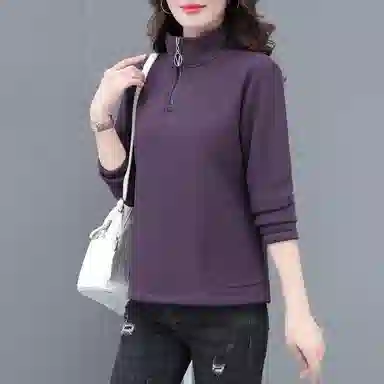 左岸 时尚简约舒适柔软百搭设计女士长袖上衣立领修身显瘦显高加厚日常通勤户外运动洋气减龄休闲卫衣 女款
