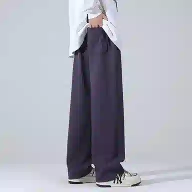 左岸 春秋季时尚简约百搭潮流男装纯色长裤卫裤设计系带舒适柔软宽松个性青少年高街潮牌休闲裤 男款