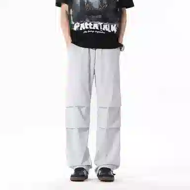 左岸 美式工装冰丝薄款速干垂感直筒阔腿休闲裤 男款