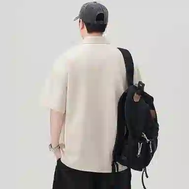 左岸 夏季轻薄柔软舒适透气短袖衬衣日系复古翻领纯色简约百搭潮流休闲上衣衬衫 男款