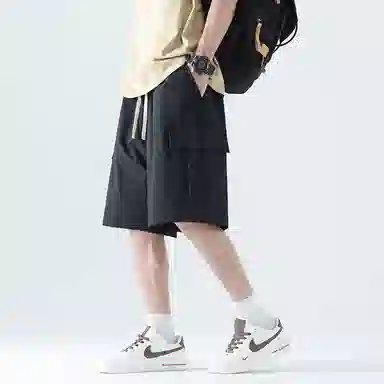 左岸 美式薄款宽松直筒五分裤潮牌工装短裤 男款