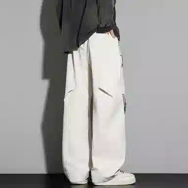 悍戈 美式机能风春秋季男士宽松直筒加肥加大长裤休闲裤 男款