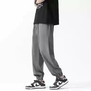 左岸 夏季薄款速干弹力九分运动裤垂感宽松束脚卫裤休闲裤 男款