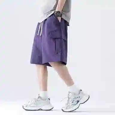 左岸 美式薄款宽松直筒五分裤潮牌工装短裤 男款