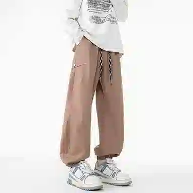 左岸 春秋季青少年港风潮流时尚宽松加肥加大码长裤休闲显高显瘦束脚垂感牛仔裤 男款