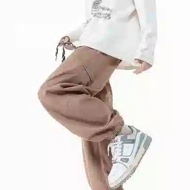 左岸 春秋季青少年港风潮流时尚宽松加肥加大码长裤休闲显高显瘦束脚垂感牛仔裤 男款
