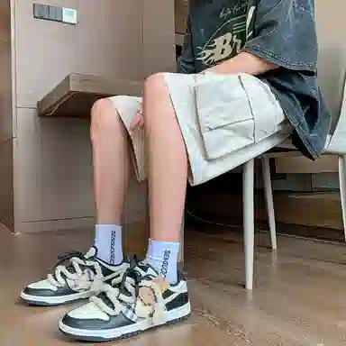 左岸 夏季美式潮牌宽松直筒机能裤复古大码休闲五分裤子工装短裤 男款