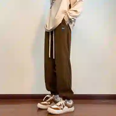 左岸 港风少年感帅气潮流灯芯绒印花卫裤加肥加大码宽松哈伦裤柔软舒适透气垂感轻便束脚裤长裤春秋休闲裤 男款