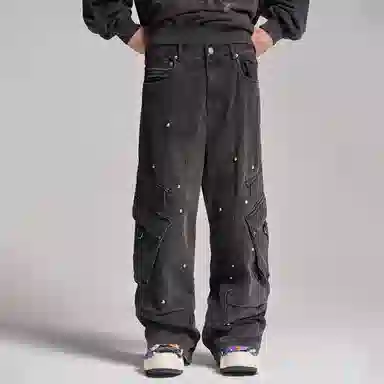 xVESSEL Studded Jeans Black