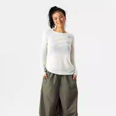 Crying Center Semi-Transparent Series Long Sleeve Tee White