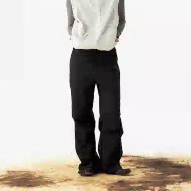 Crying Center Adjustable Waist Pants Black