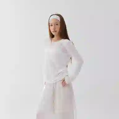 Crying Center Semi-Transparent Series Long Sleeve Tee White