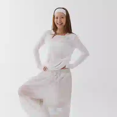 Crying Center Semi-Transparent Series Long Sleeve Tee White