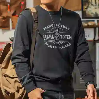 季言 美式舒适时尚印花高端卫衣 男款