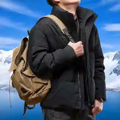 季言 高端鸭绒立领户外防风加厚保暖潮牌外套羽绒服 男款