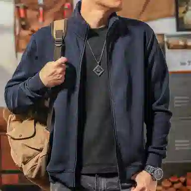 季言 重磅美式保暖百搭立领卫衣 男款