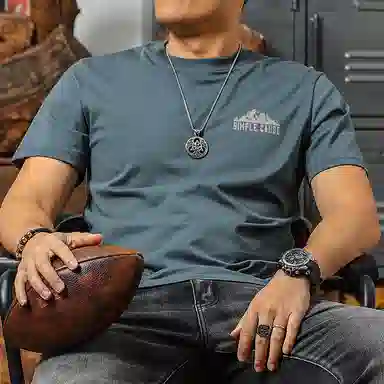 Jiyan Casual Printed Breathable Tee Deep Sea Green