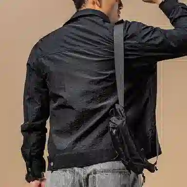 季言 薄款户外防水防紫外线休闲防晒服 男款 黑色