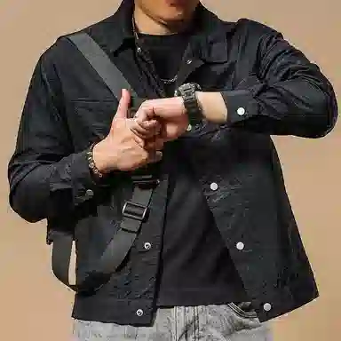 季言 薄款户外防水防紫外线休闲防晒服 男款 黑色