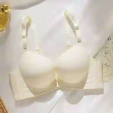 浪莎 上薄下厚舒适透气聚拢薄款无钢圈防下垂前扣文胸 女款