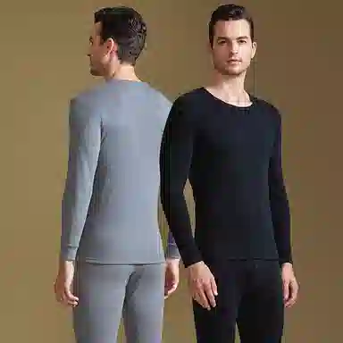 浪莎 恒温防寒打底衣简约百搭休闲保暖套装 男款