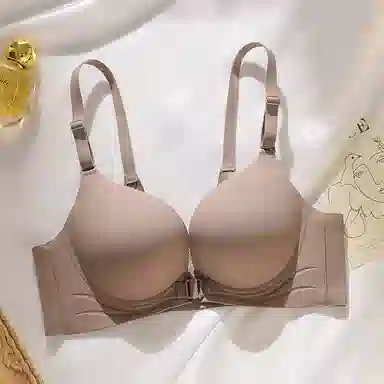 浪莎 上薄下厚舒适透气聚拢薄款无钢圈防下垂前扣文胸 女款