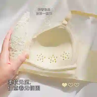 浪莎 薄款透气胸聚拢收副乳防下垂无钢圈蕾丝文胸