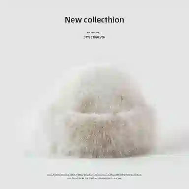 浪莎 外贸日系毛茸茸加绒保暖防寒大头围加厚显脸小 聚酯纤维 盆帽 女款