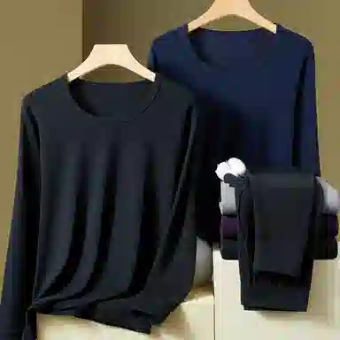 浪莎 恒温防寒打底衣简约百搭休闲保暖套装 男款